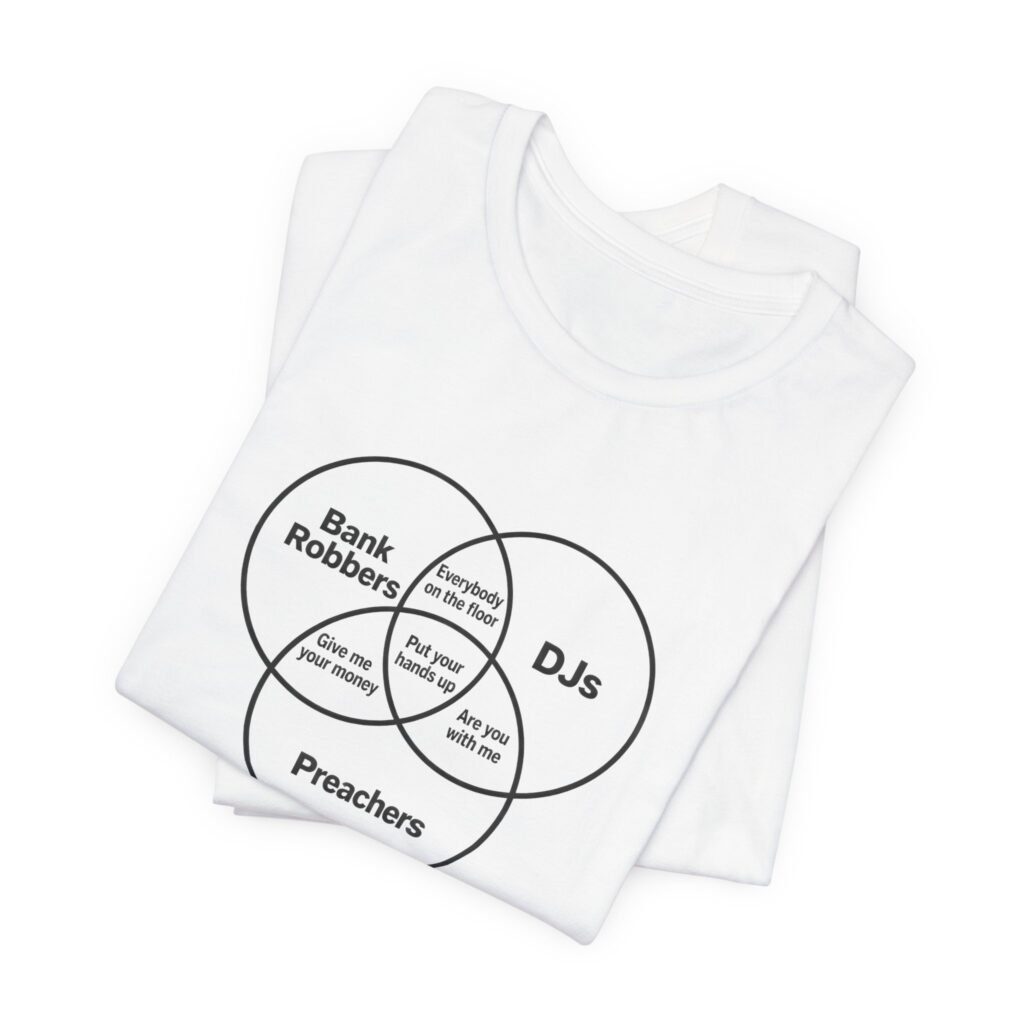 Djs Preachers & Bank Robbers Venn Diagram Graphic Tee