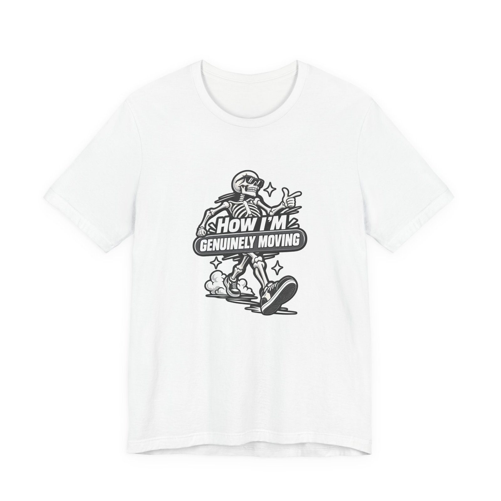 How Im Genuinely Moving Funny Skeleton Halloween Graphic Tee
