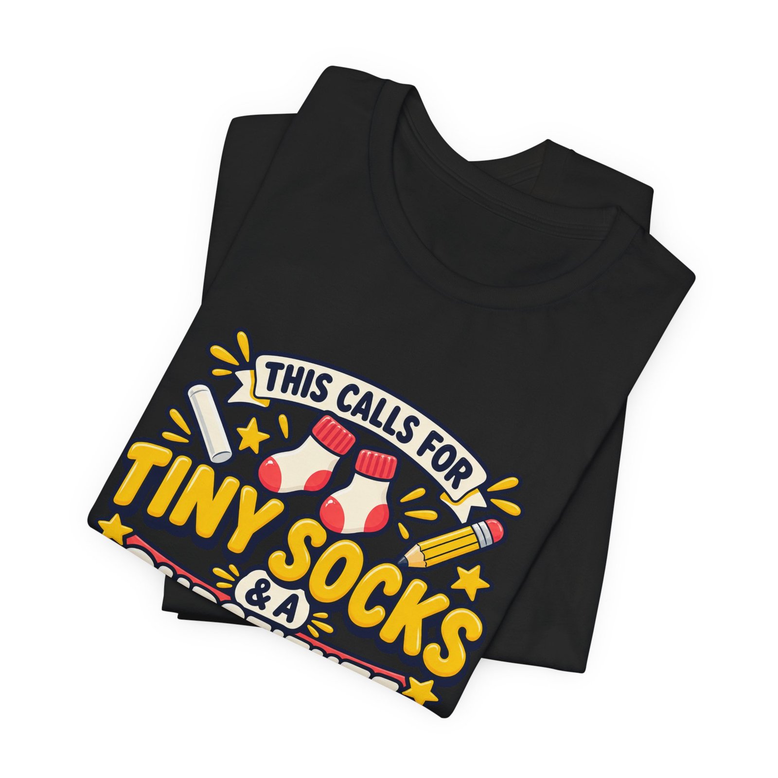 Teacher Baby Announcement Tiny Socks And Substitute Classroom Tee - Image 15