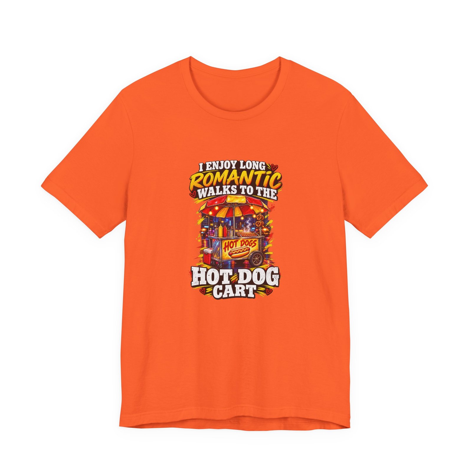 Romantic Walks To The Hot Dog Cart Graphic Tee - Image 5
