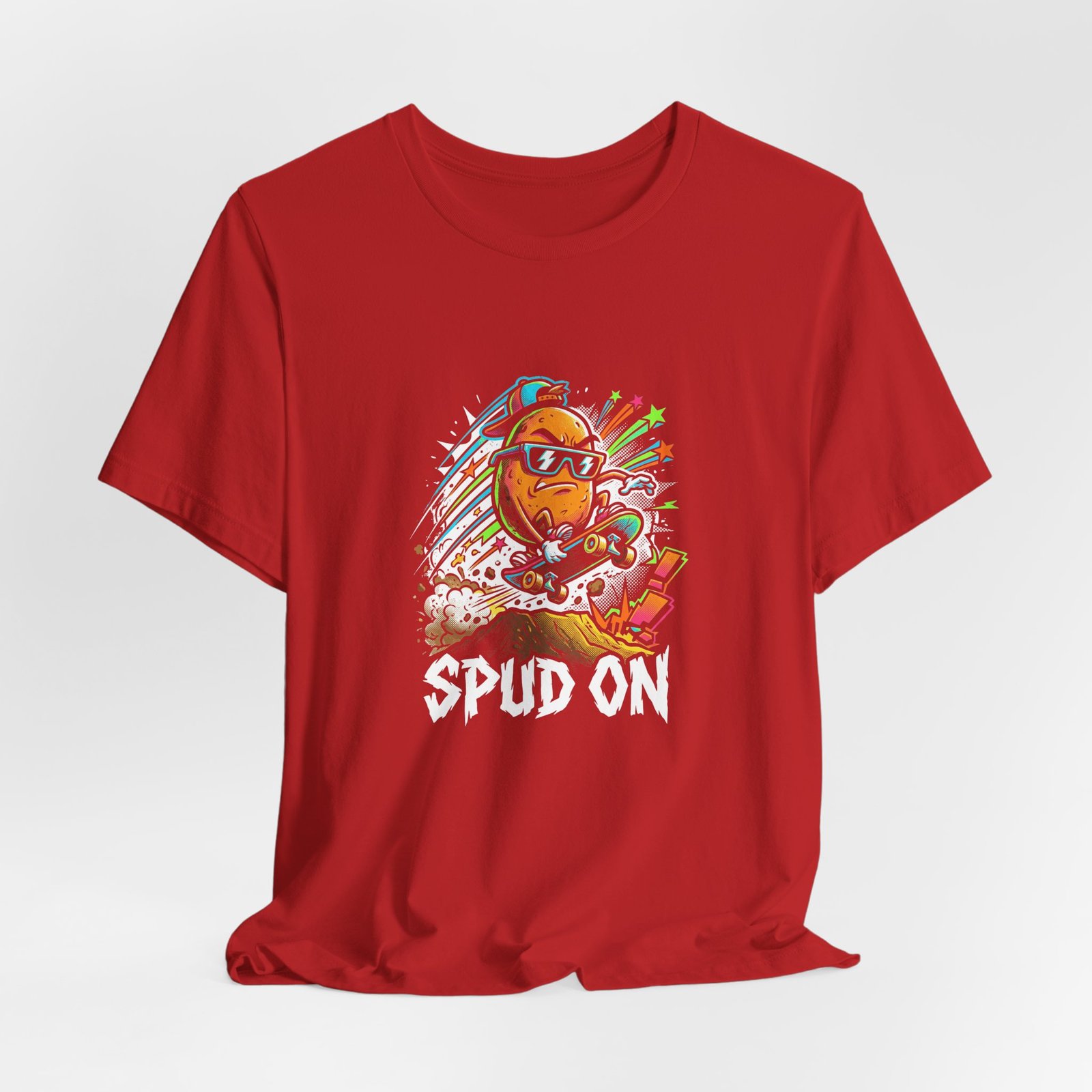 Spud On Skateboarding Potato Cartoon Graphic - Image 32