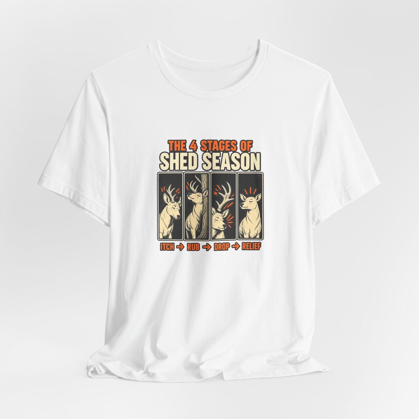 Funny Deer Shed Season Antler Shedding Graphic Tee - Image 4