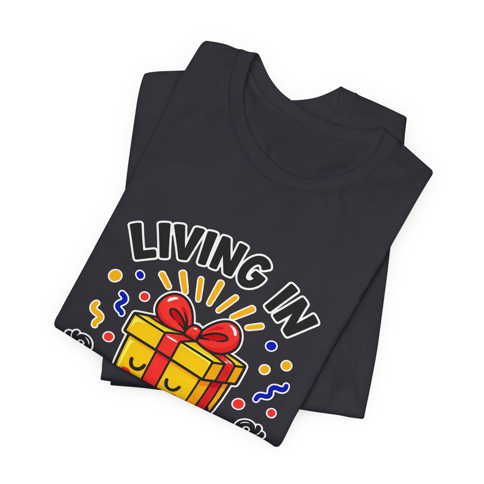 Living In The Present Meditating Gift Birthday Pun Graphic Tee - Image 23