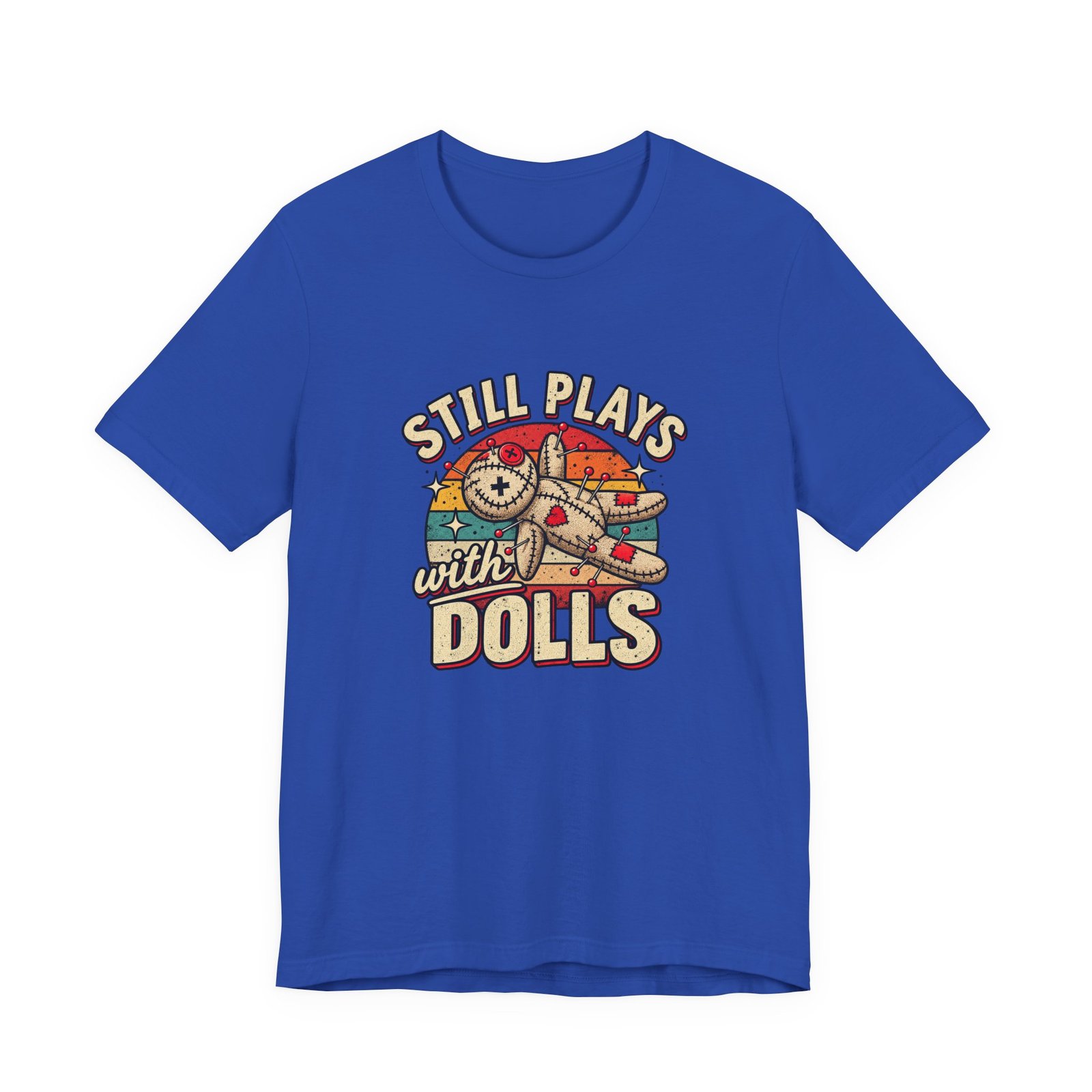 Still Plays With Dolls Voodoo Doll Halloween Humor Graphic Tee - Image 29