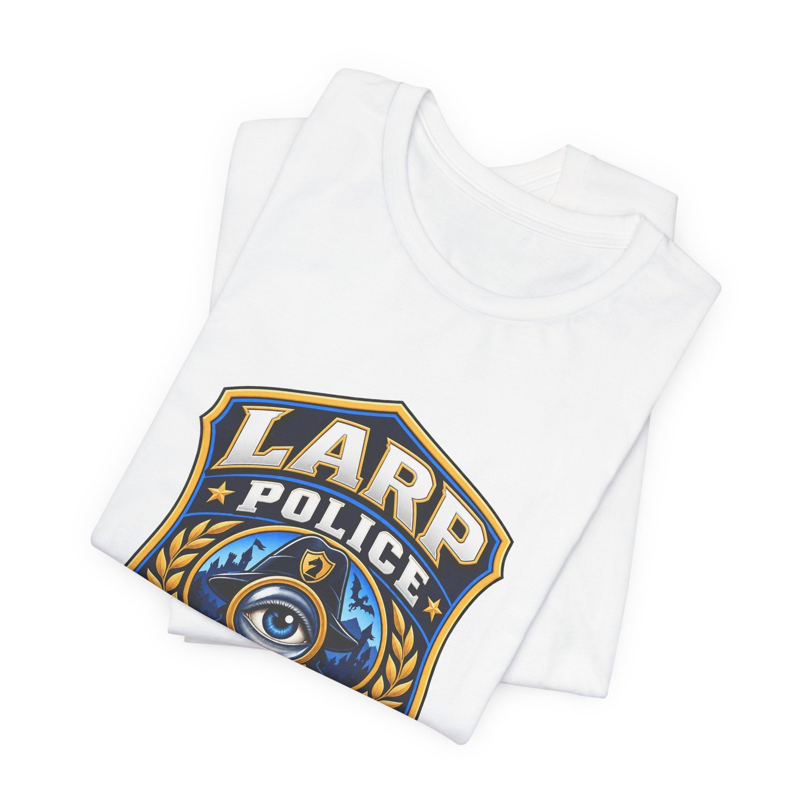LARP Police Observe Verify Question Badge Tee - Image 3