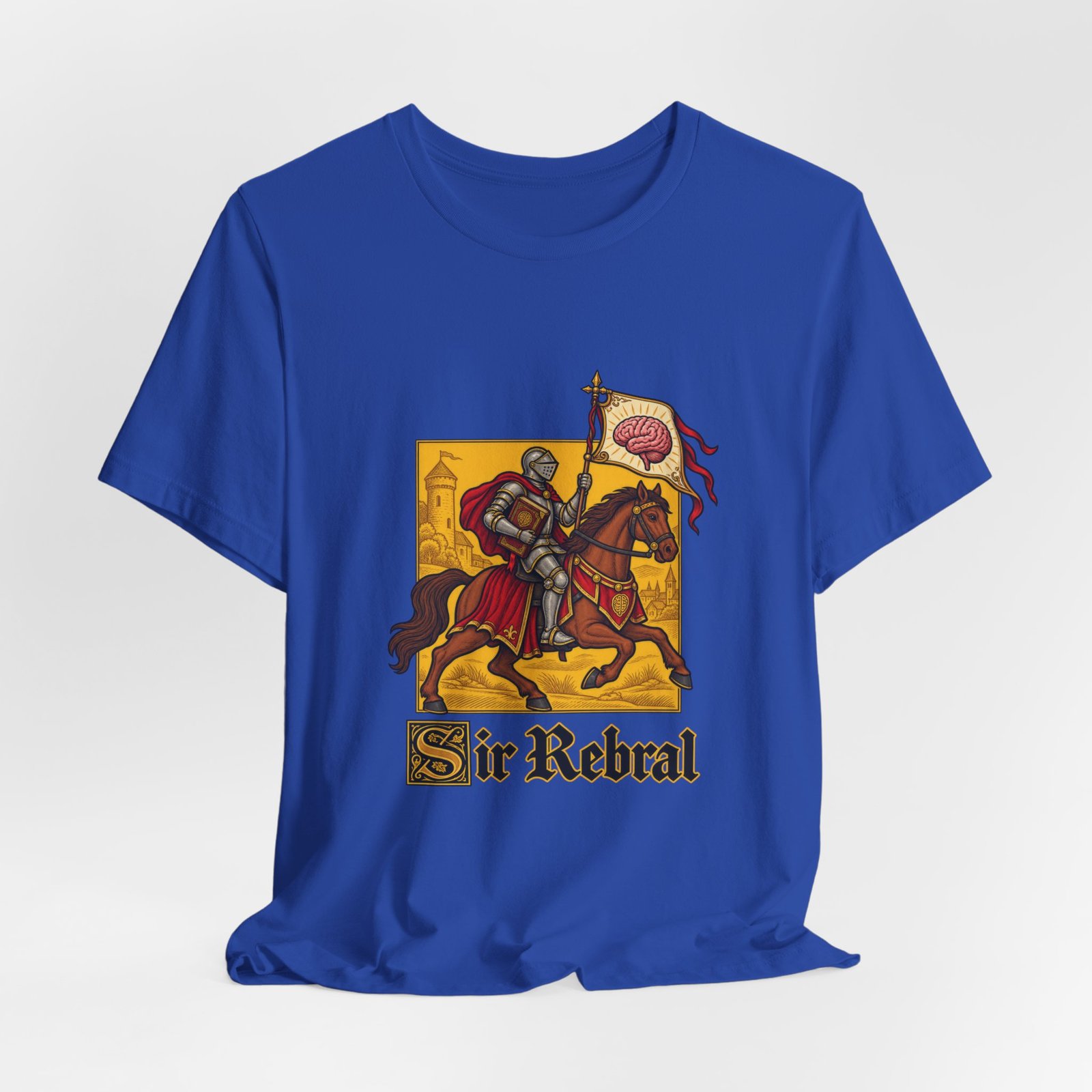 Sir Rebral Cerebral Knight Brain Banner Tee - Image 32