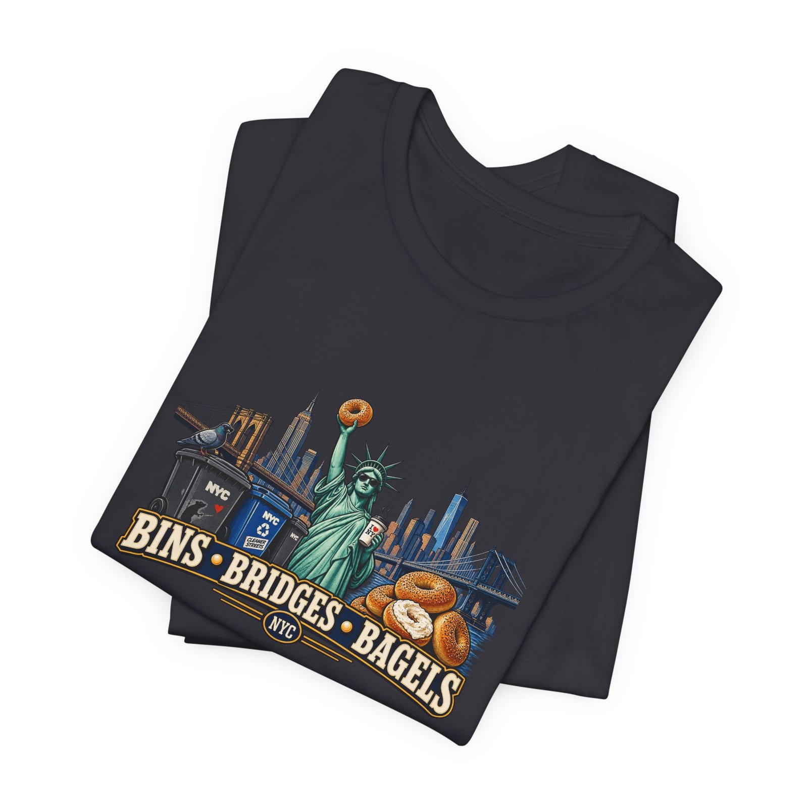 NYC Cleaner Streets Liberty Bagels Graphic Tee - Image 23