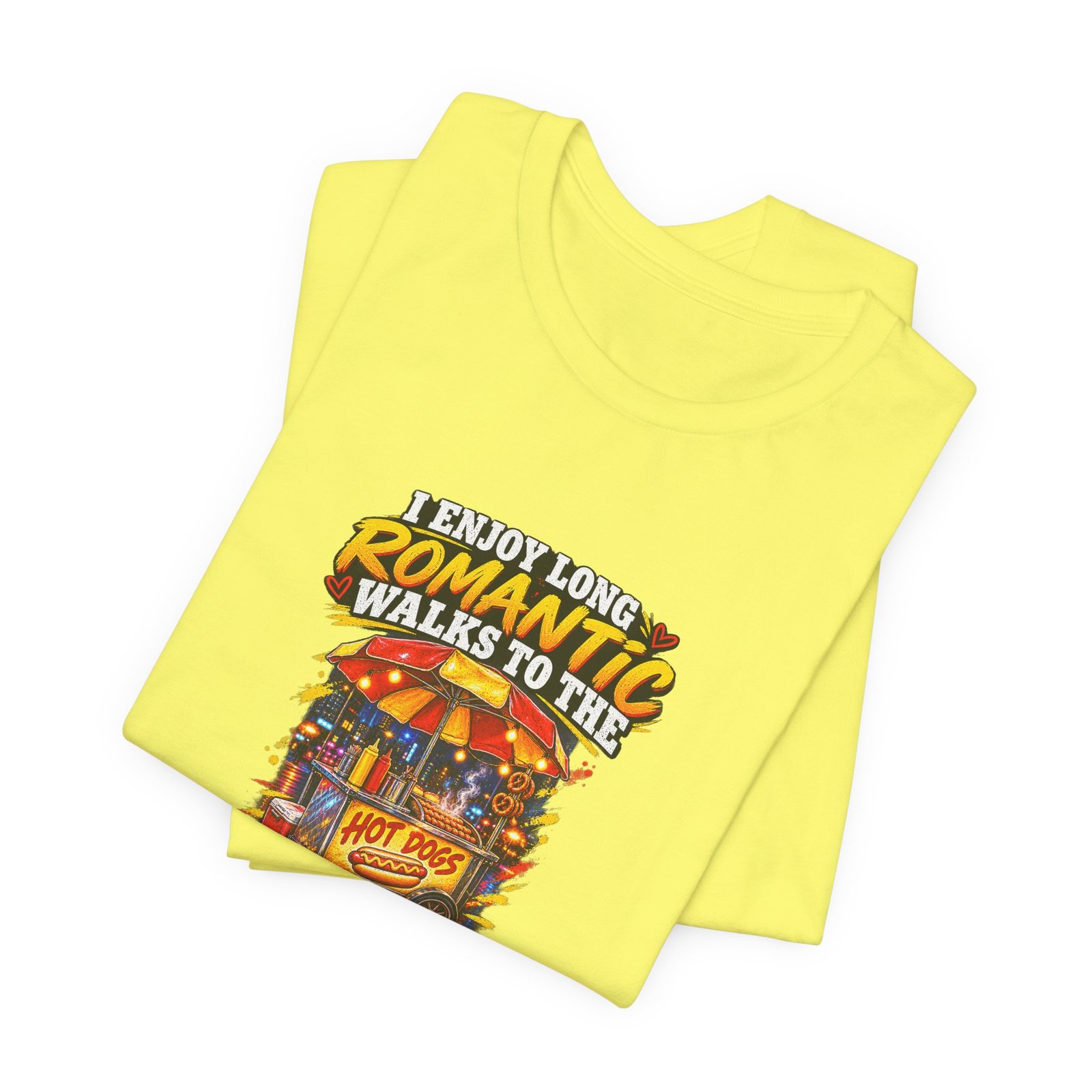Romantic Walks To The Hot Dog Cart Graphic Tee - Image 19