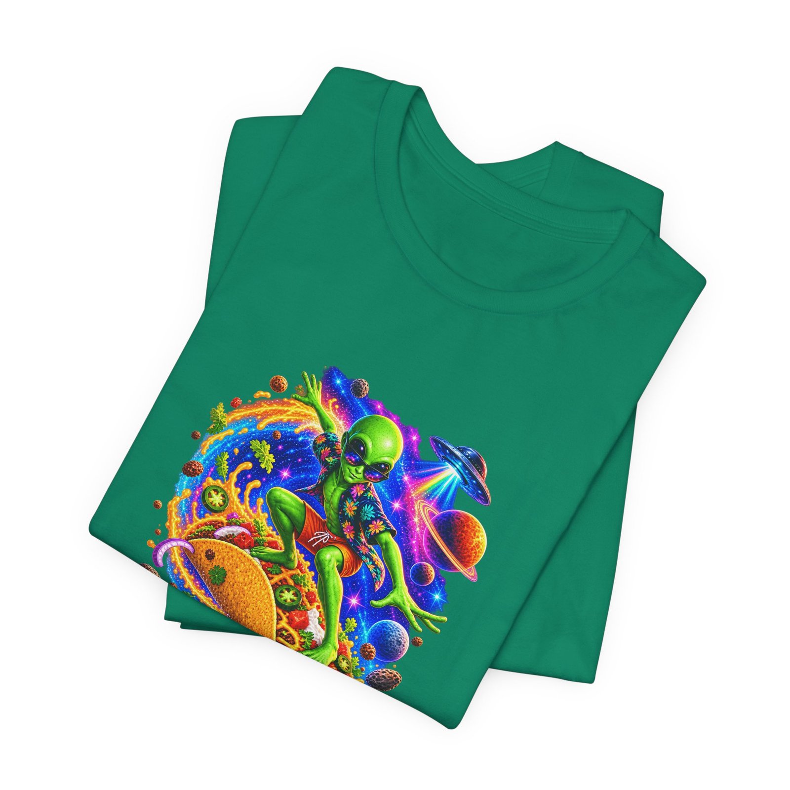 Alien Taco Space Surfer Graphic Tee - Image 27