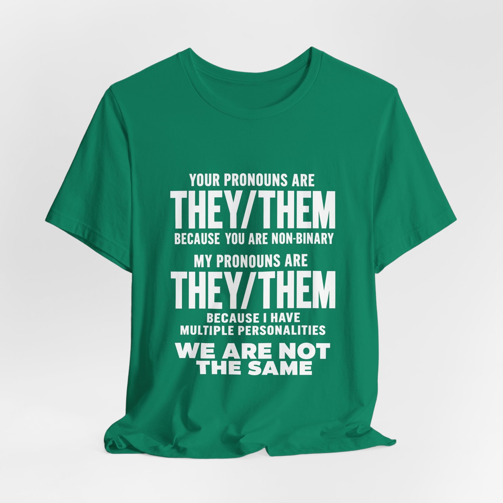 They Them Multiple Personalities Pronouns Meme Graphic Tee - Image 16