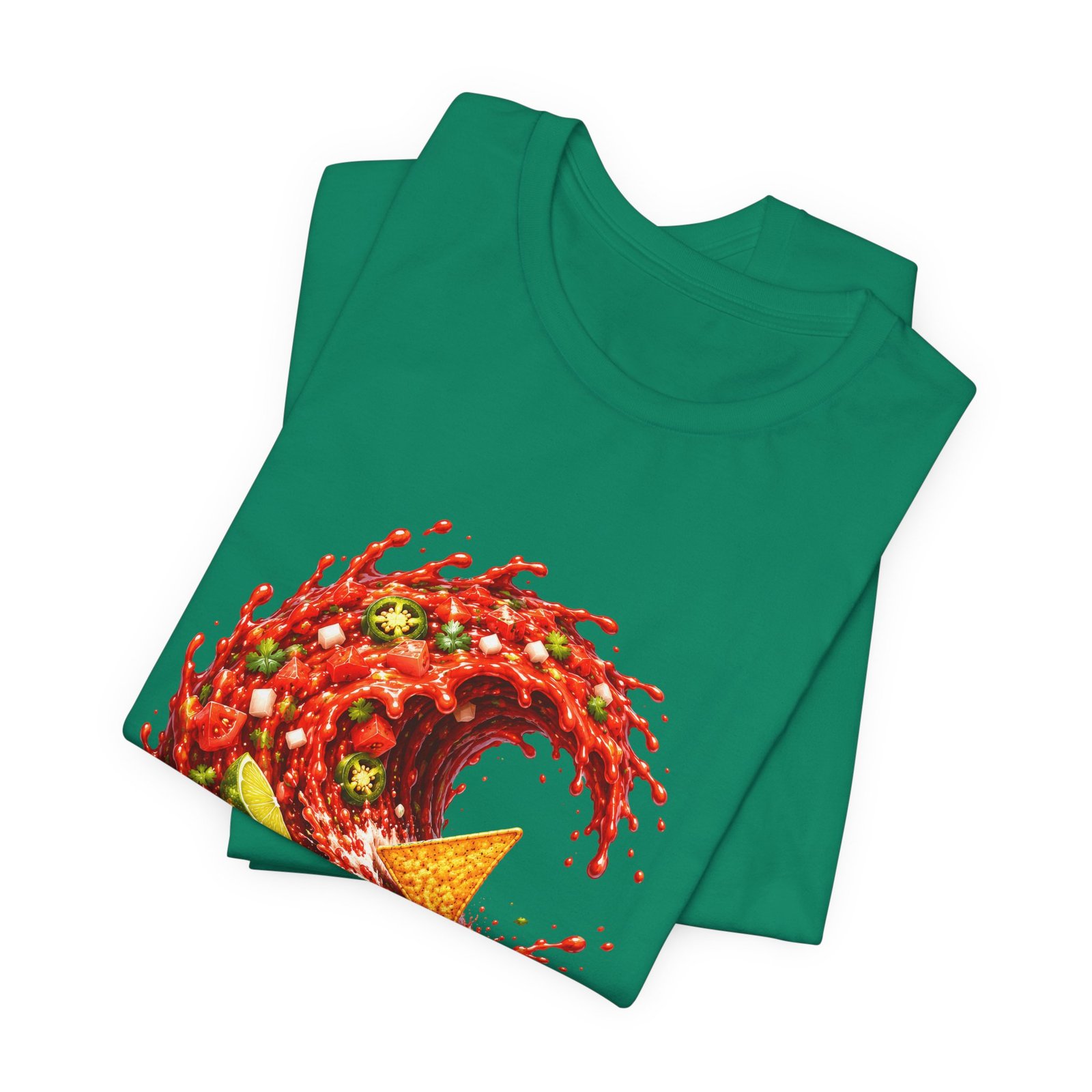 Tortilla Chip Surfing Spicy Salsa Wave Graphic Tee - Image 27