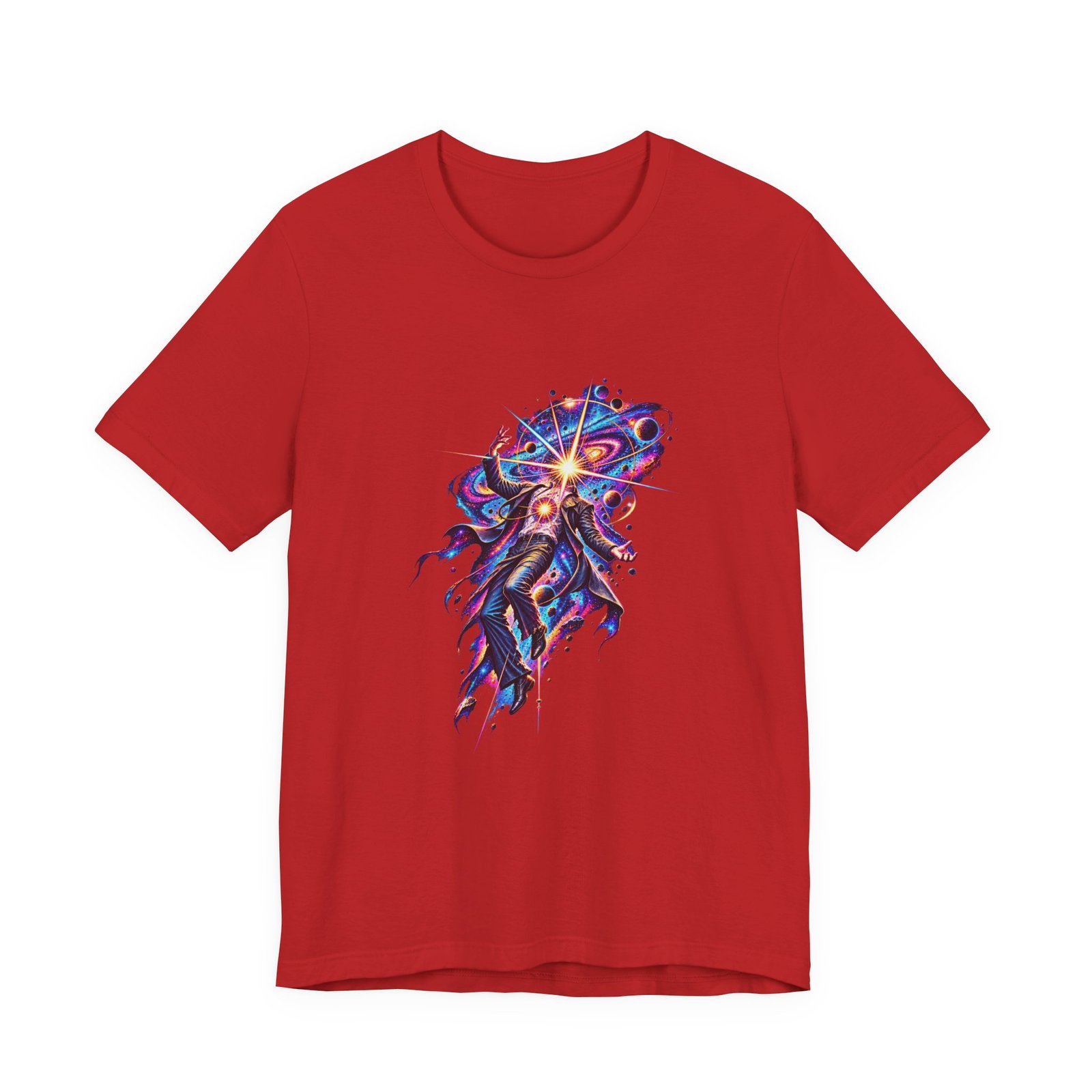 Cosmic Awakening Starburst Human Figure Graphic Tee - Image 29