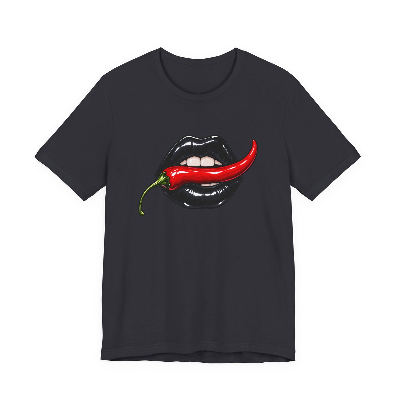 Chili Lips Bite Spicy Food Humor Graphic Tee - Image 21