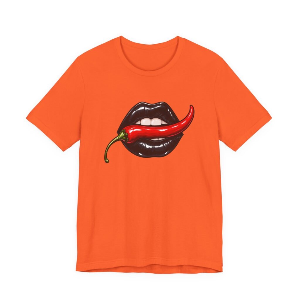 Chili Lips Bite Spicy Food Humor Graphic Tee