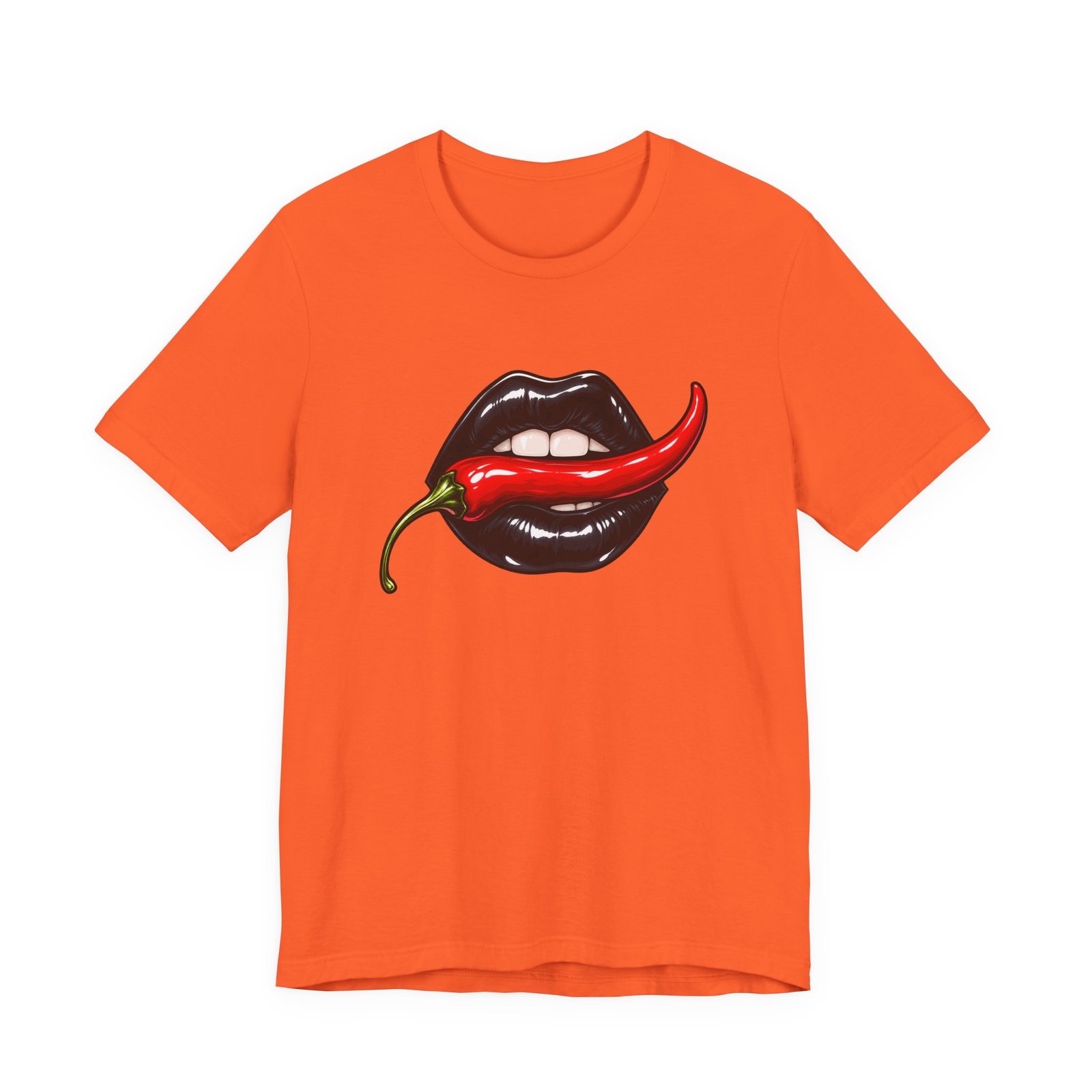 Chili Lips Bite Spicy Food Humor Graphic Tee - Image 5