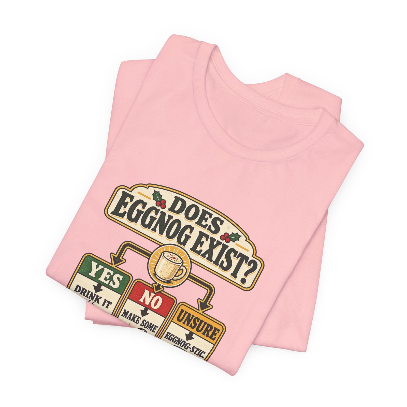 Does Eggnog Pun Exist Holiday Chart Graphic Tee - Image 43