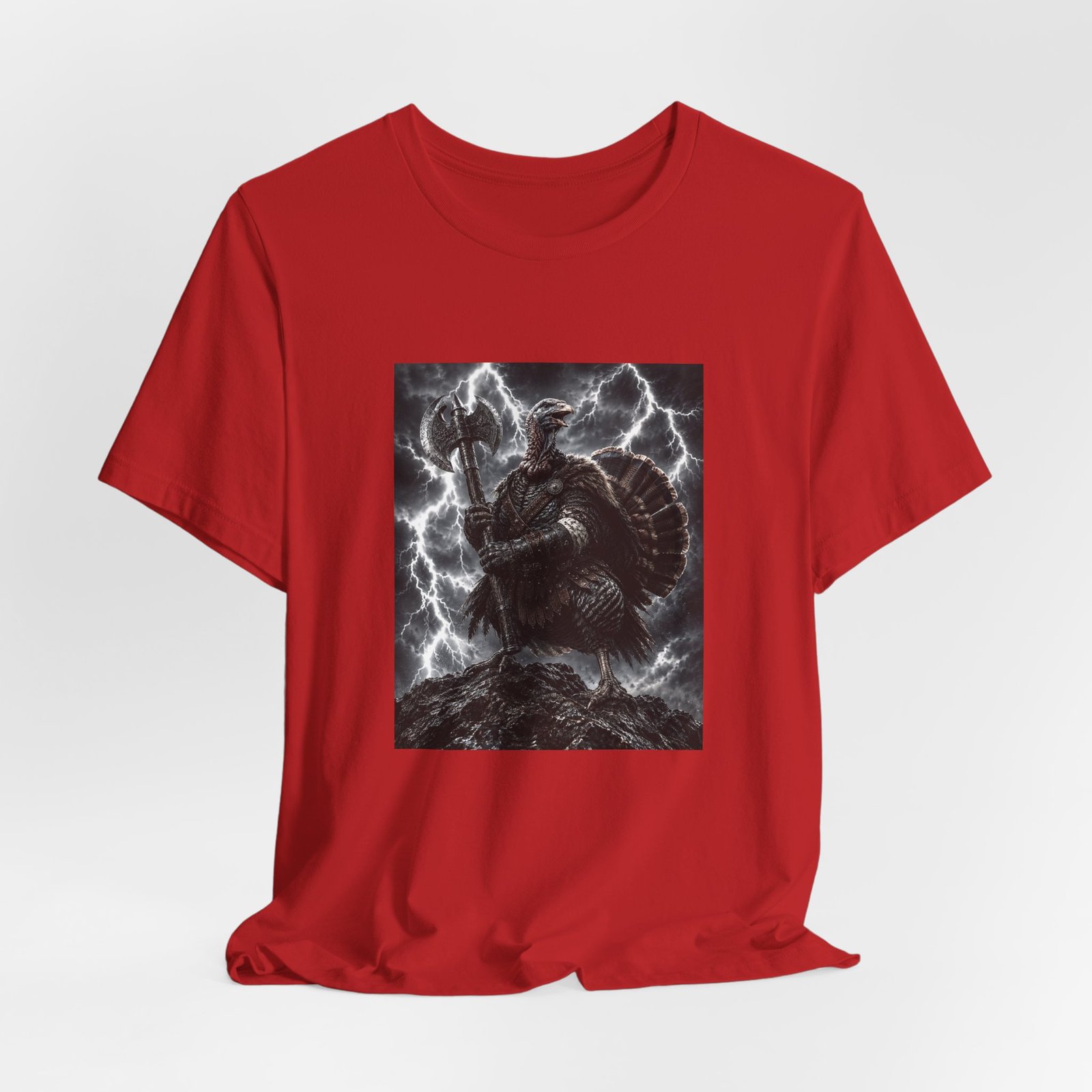 Turkey Warrior Axe Lightning Storm Graphic Tee - Image 48