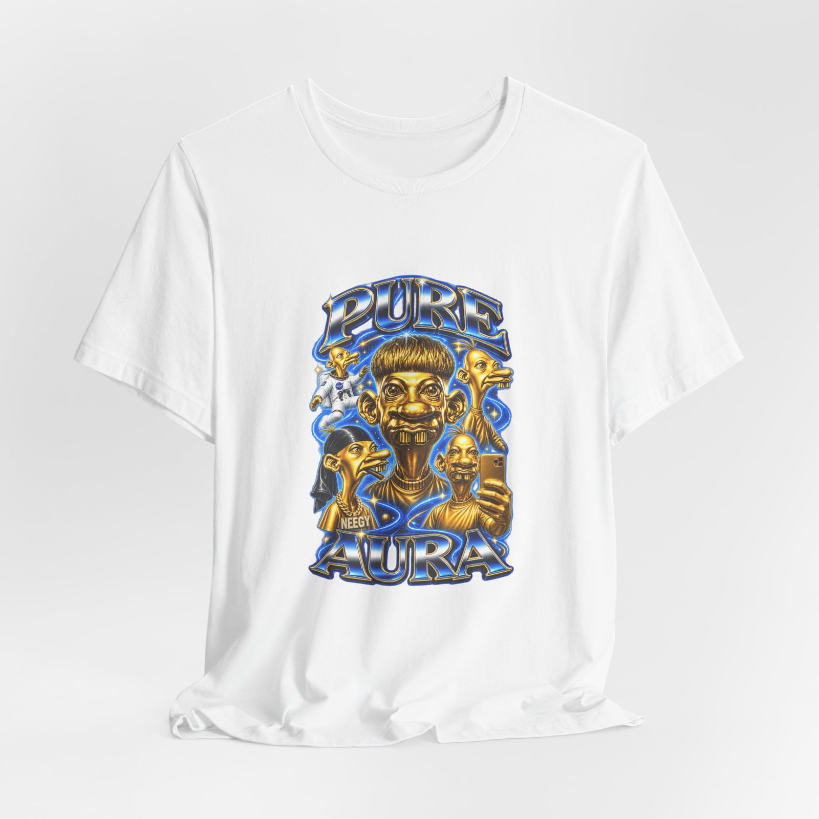 Pure Charisma Aura Neegy Cosmic Selfie Charisma Graphic Tee - Image 4