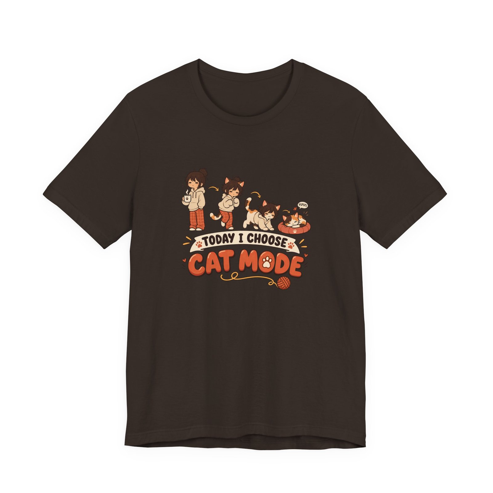 Cat Mode Transformation Cartoon Graphic Tee - Image 9