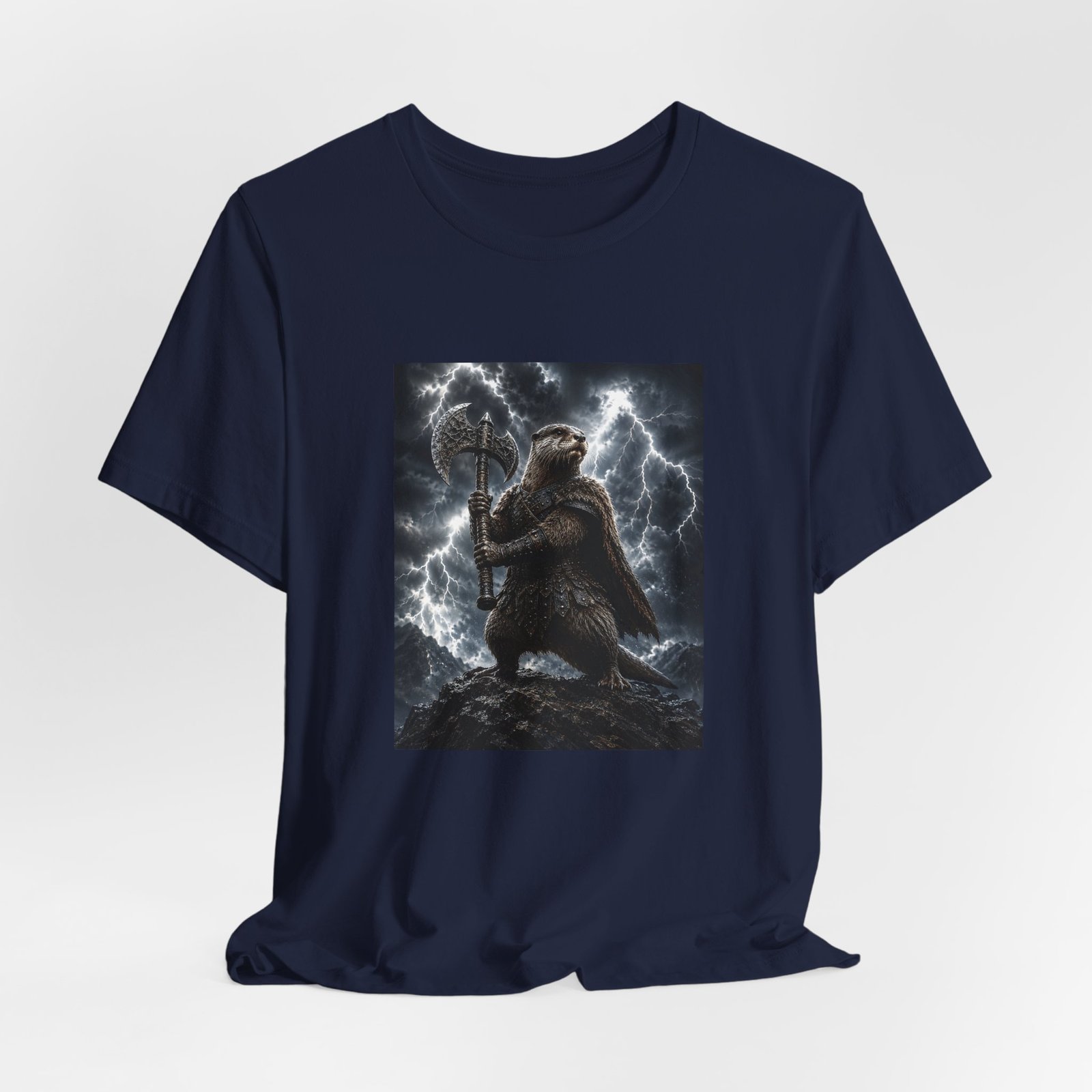 Storm Otter Warrior With Axe Graphic Tee - Image 36