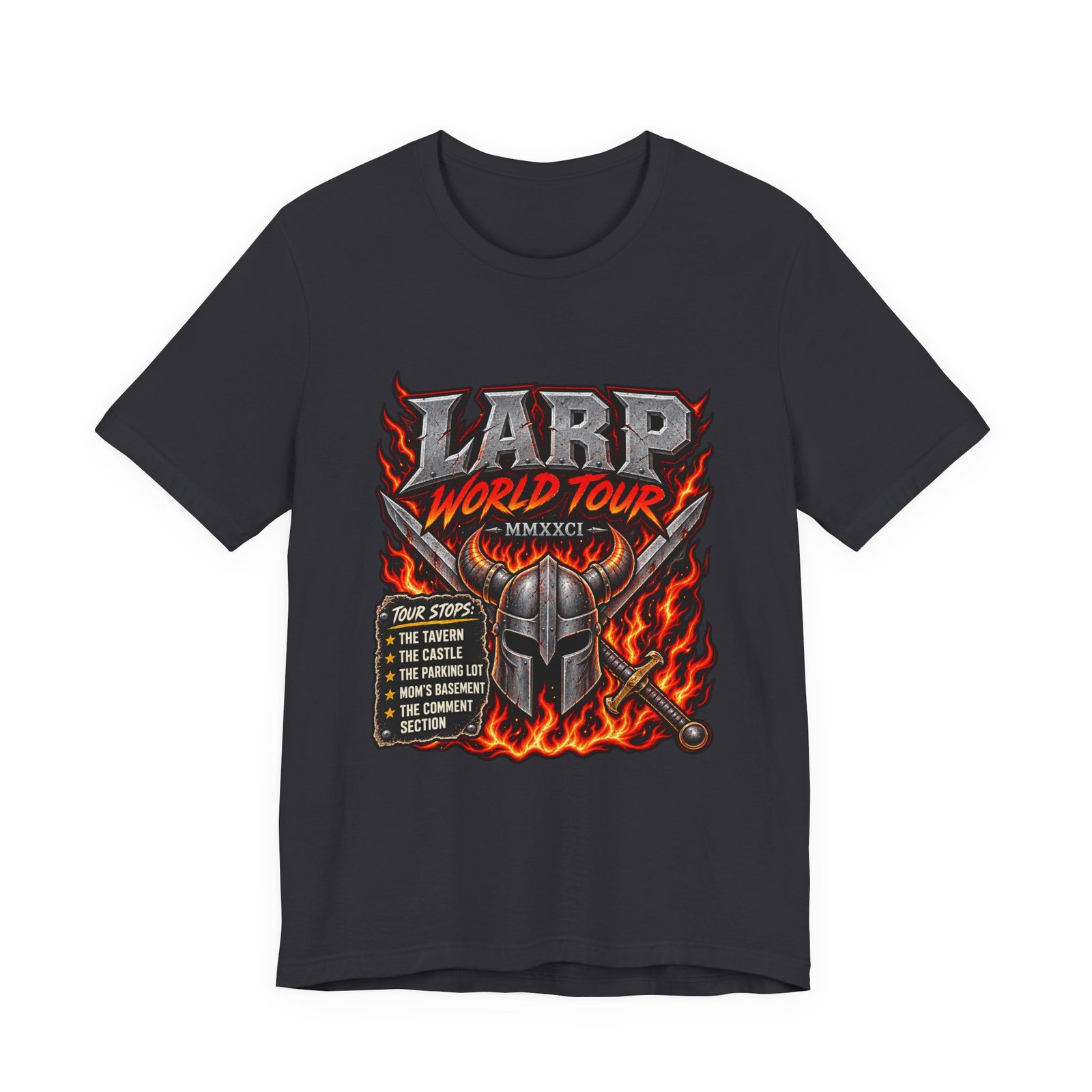 LARP Tour Fantasy Role Playing Humor Graphic Tee - Image 9
