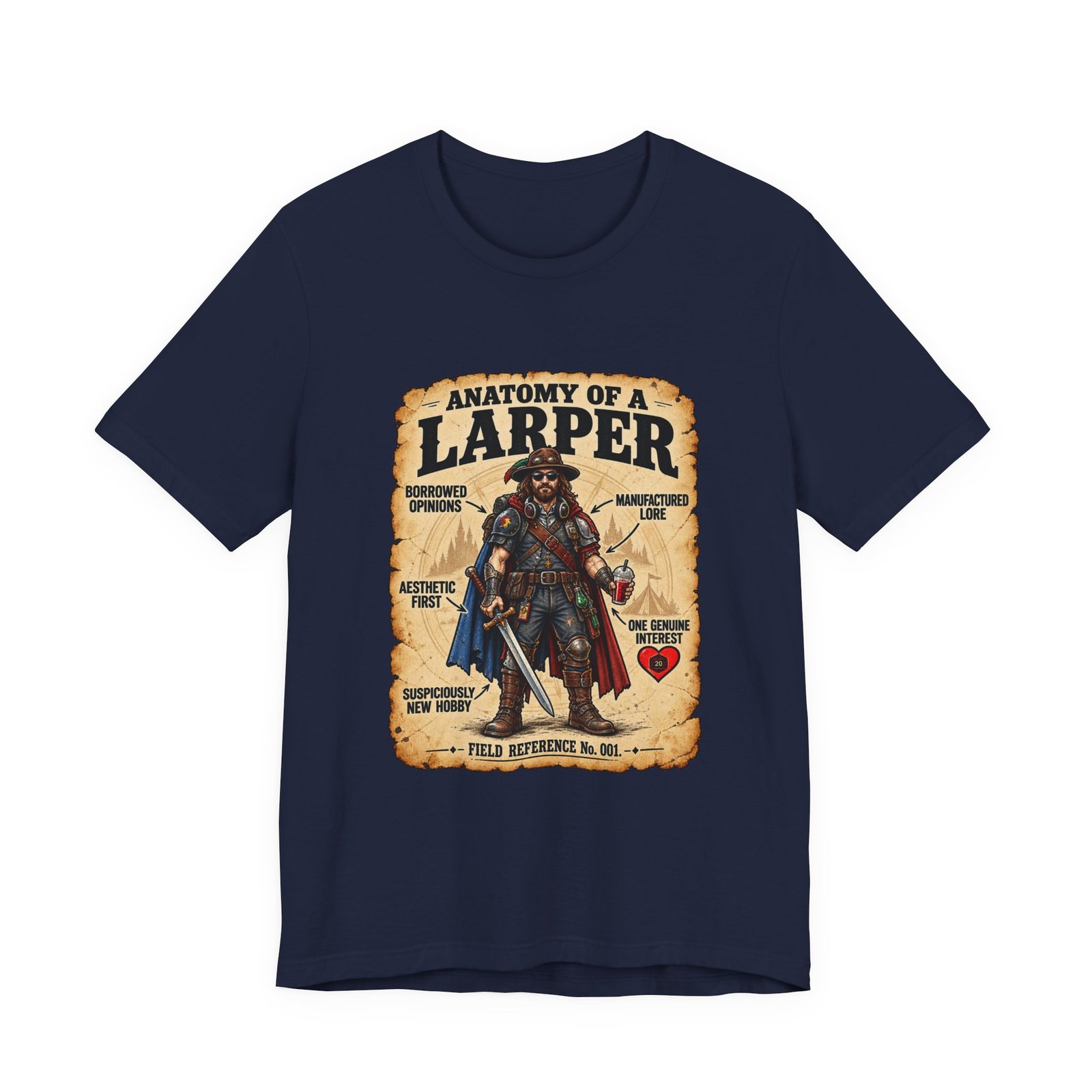 Anatomy Of A Larper Field Reference Humor Graphic Tee - Image 33