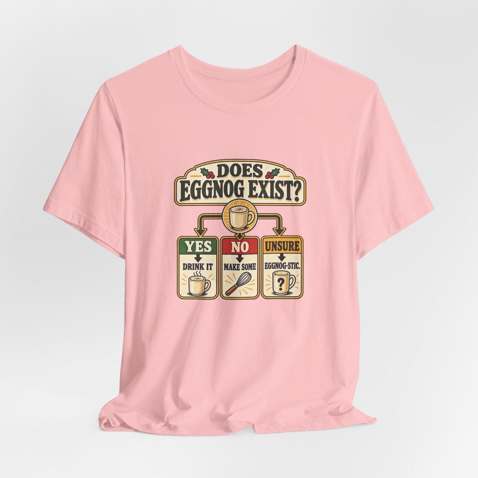 Does Eggnog Pun Exist Holiday Chart Graphic Tee - Image 44