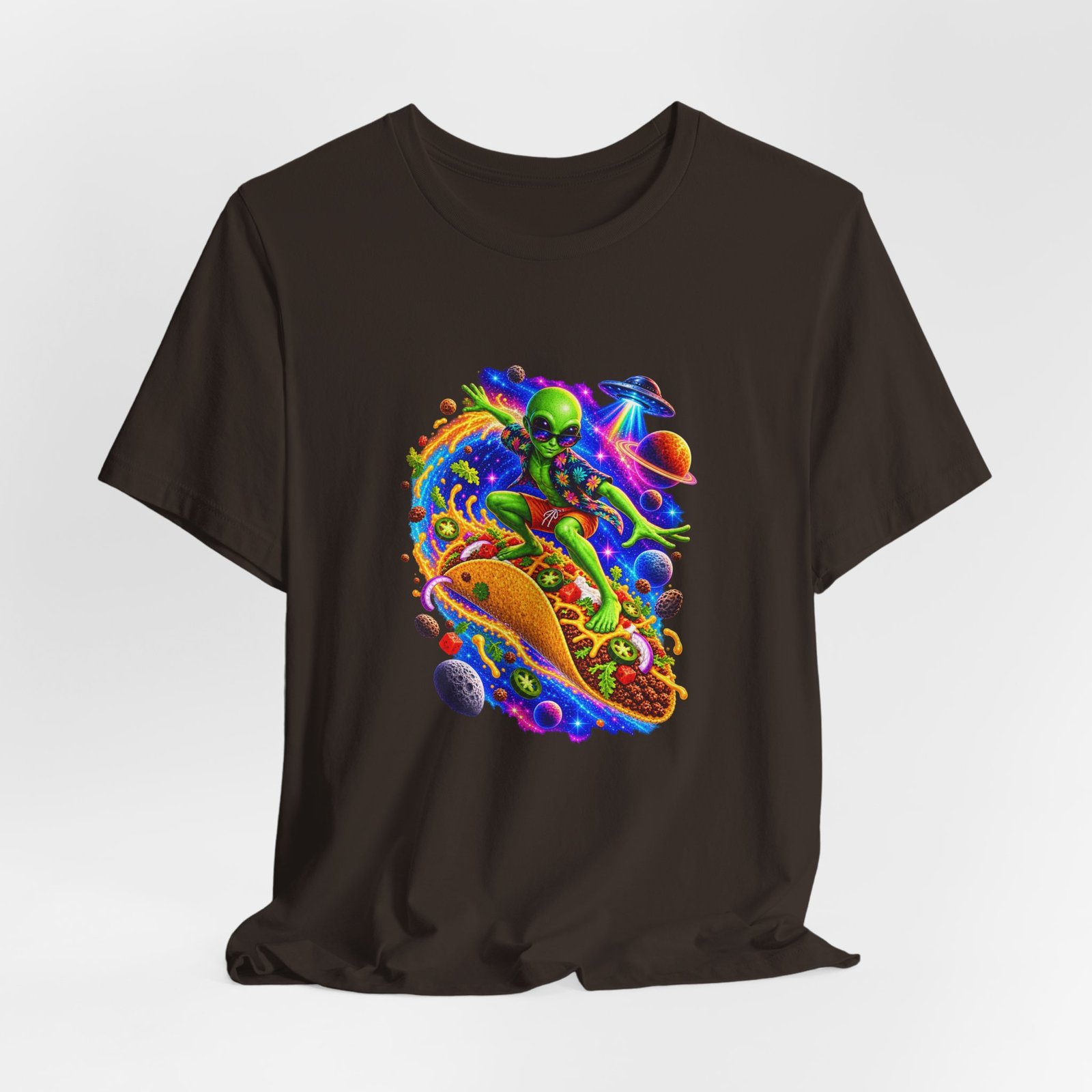 Alien Taco Space Surfer Graphic Tee - Image 12