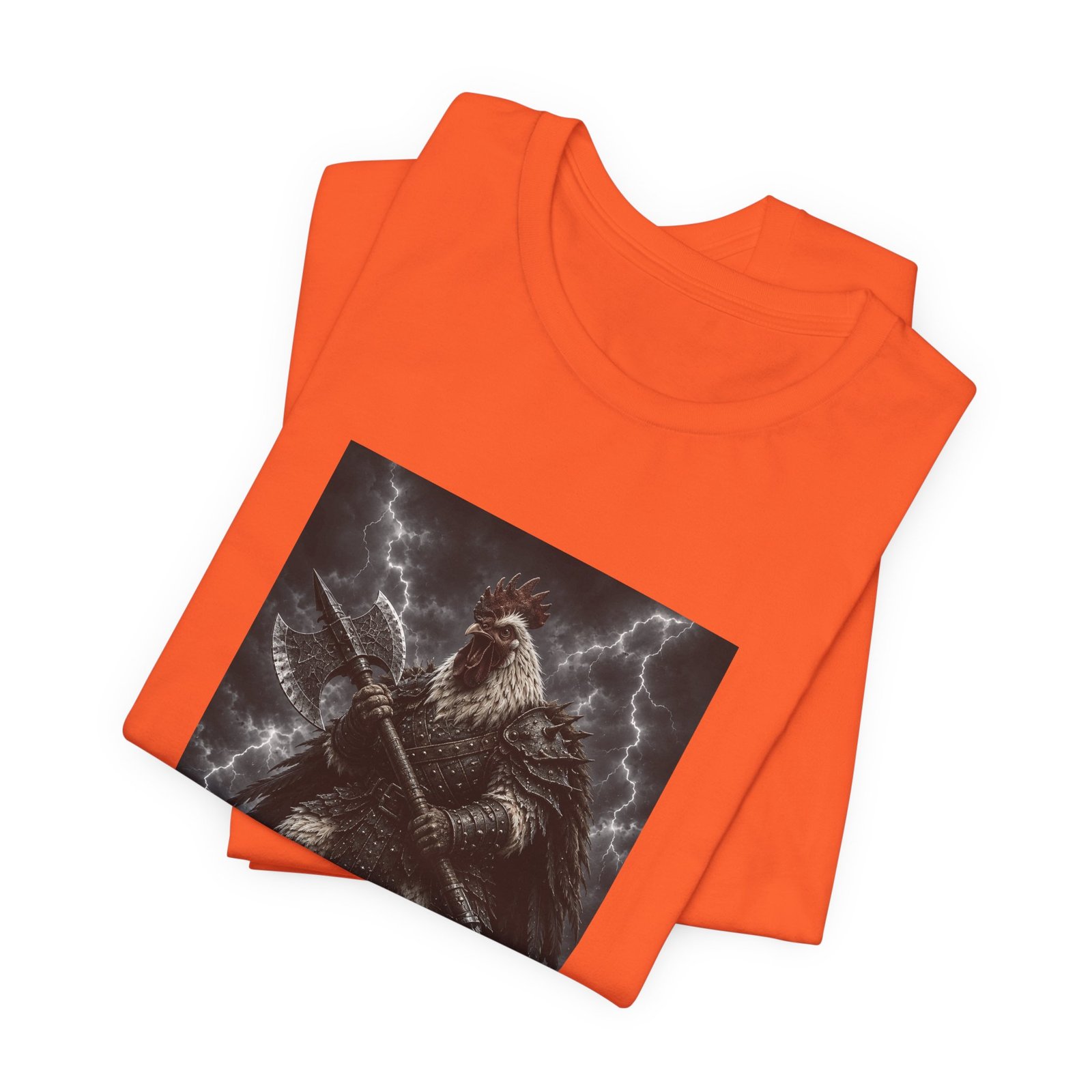 Fantasy Rooster War Lightning Axe Graphic Tee - Image 7