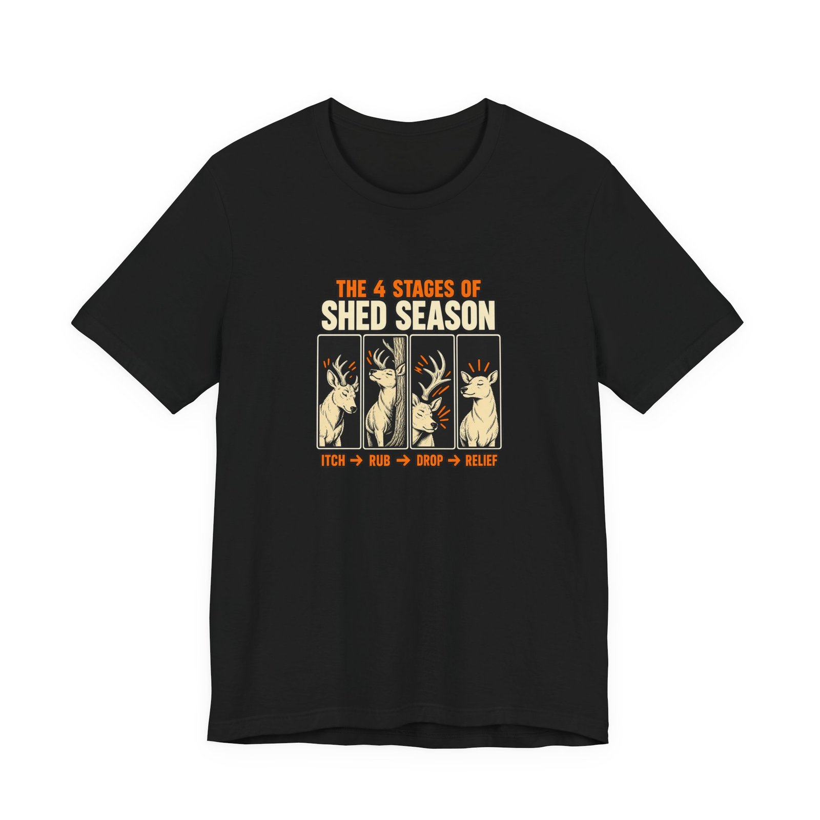 Funny Deer Shed Season Antler Shedding Graphic Tee - Image 13