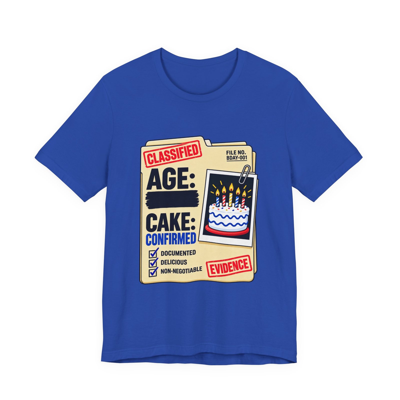 Classified Birthday Cake Funny Case Dossier Graphic Tee - Image 29