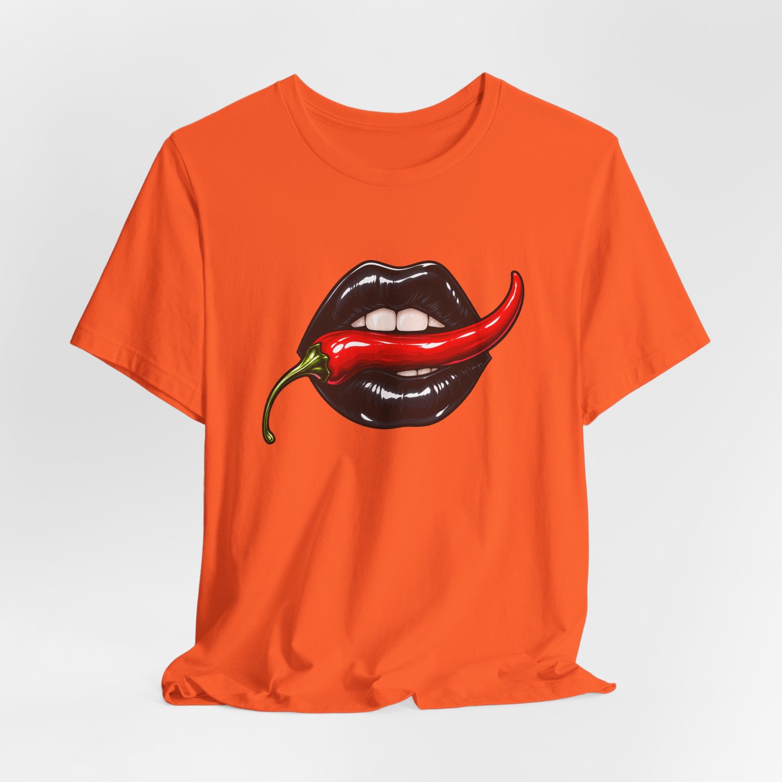 Chili Lips Bite Spicy Food Humor Graphic Tee - Image 8