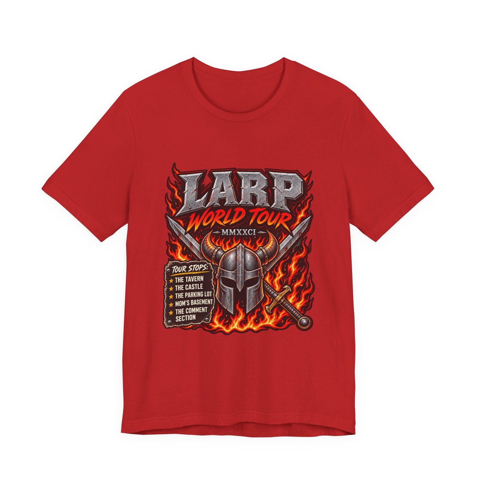 LARP Tour Fantasy Role Playing Humor Graphic Tee - Image 29