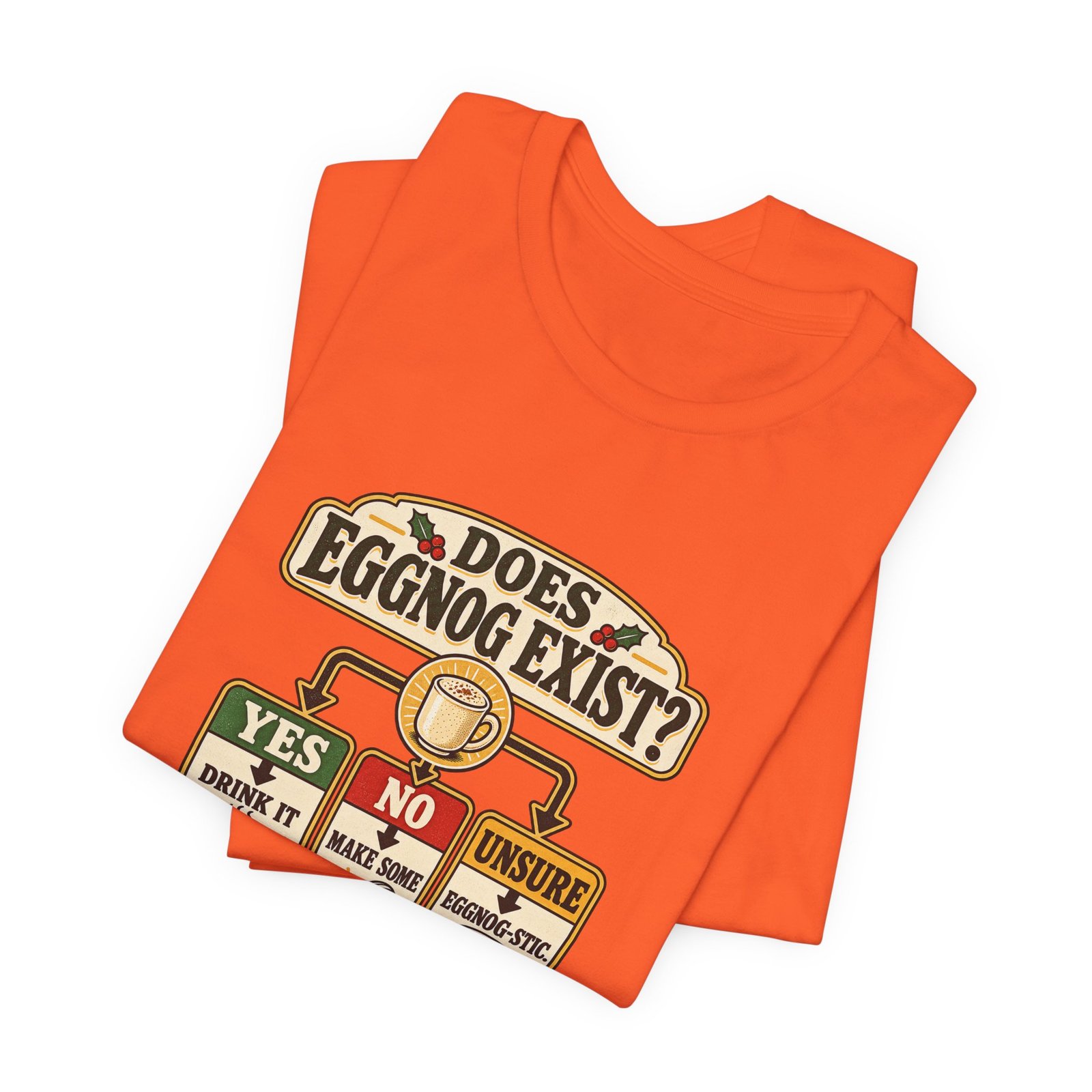 Does Eggnog Pun Exist Holiday Chart Graphic Tee - Image 7