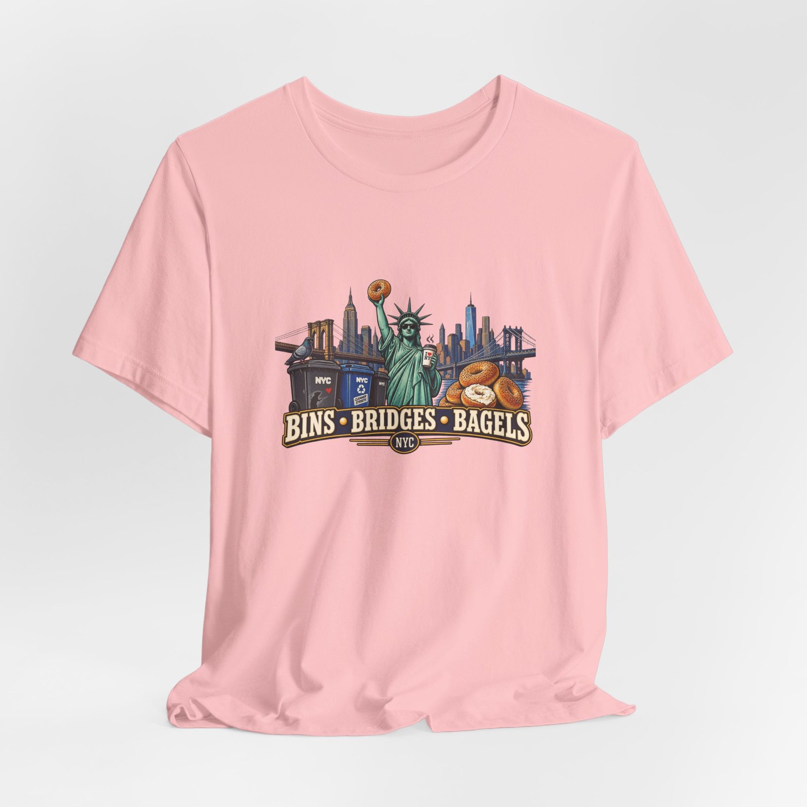 NYC Cleaner Streets Liberty Bagels Graphic Tee - Image 44