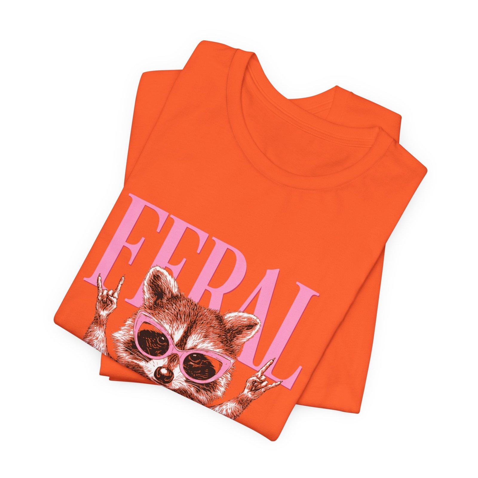 Feral Raccoon Pink Sunglasses Pearl Attitude Graphic Tee - Image 7