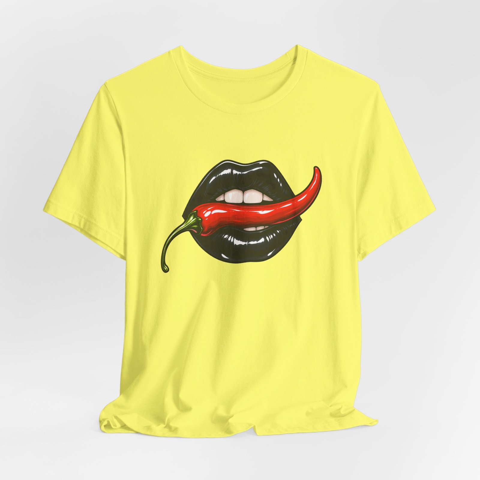 Chili Lips Bite Spicy Food Humor Graphic Tee - Image 20