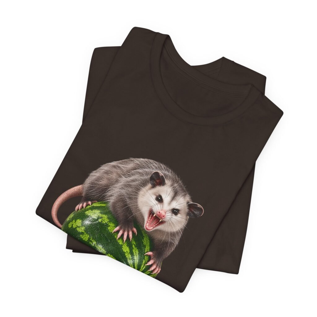Hissing Opossum on Watermelon