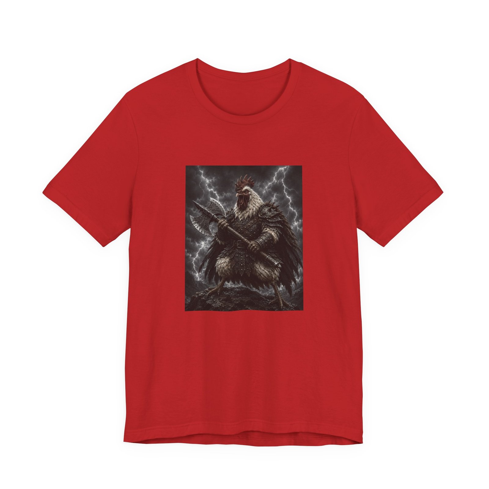 Fantasy Rooster War Lightning Axe Graphic Tee - Image 45