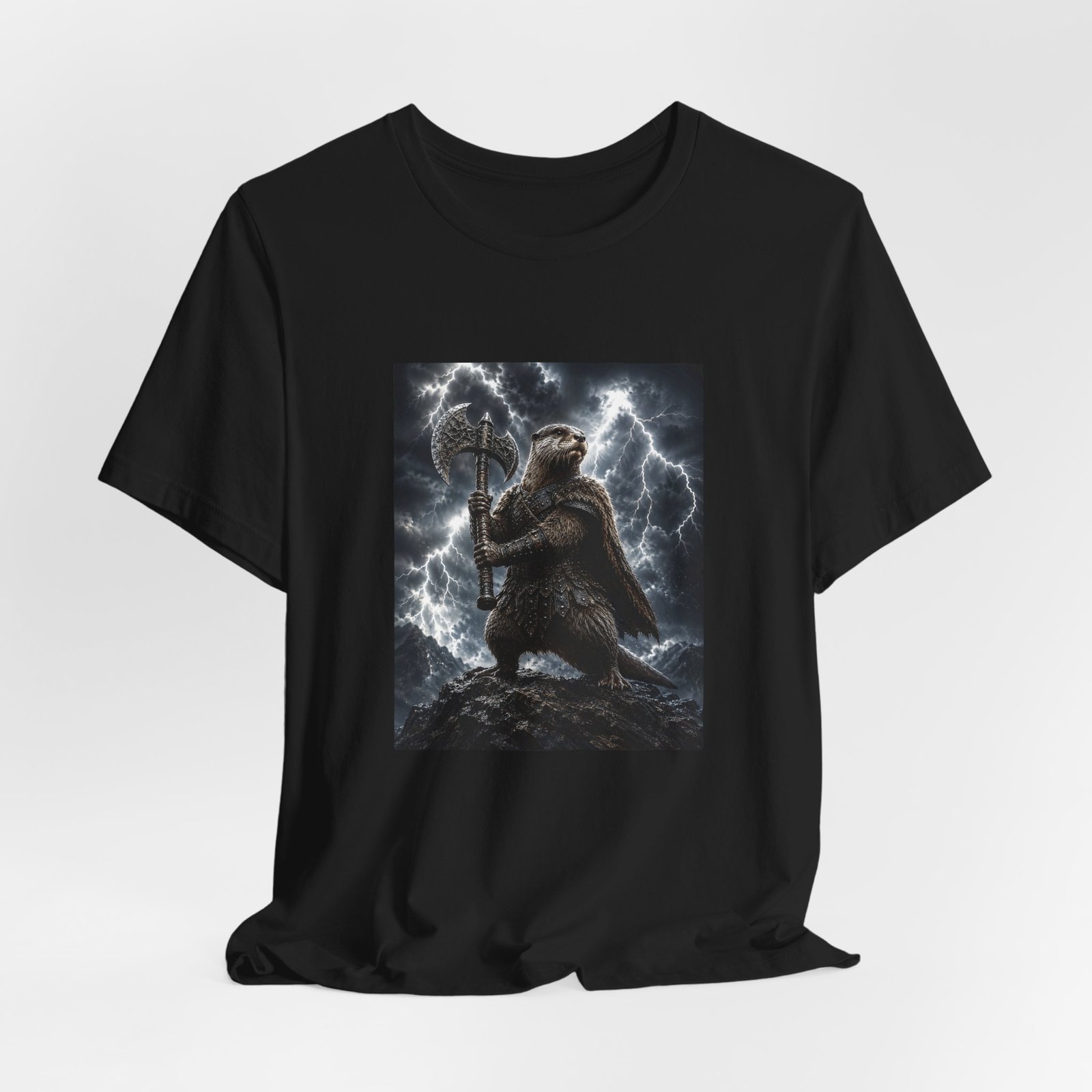 Storm Otter Warrior With Axe Graphic Tee - Image 16