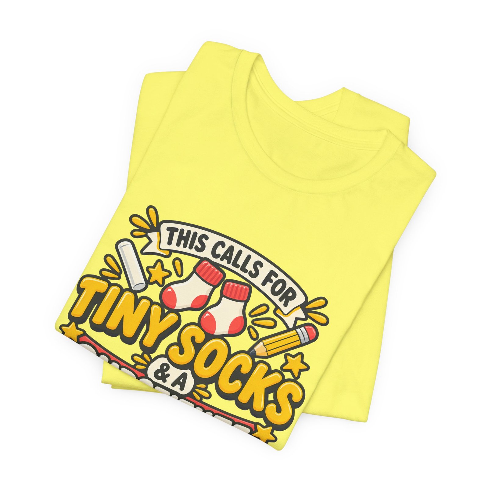 Teacher Baby Announcement Tiny Socks And Substitute Classroom Tee - Image 19
