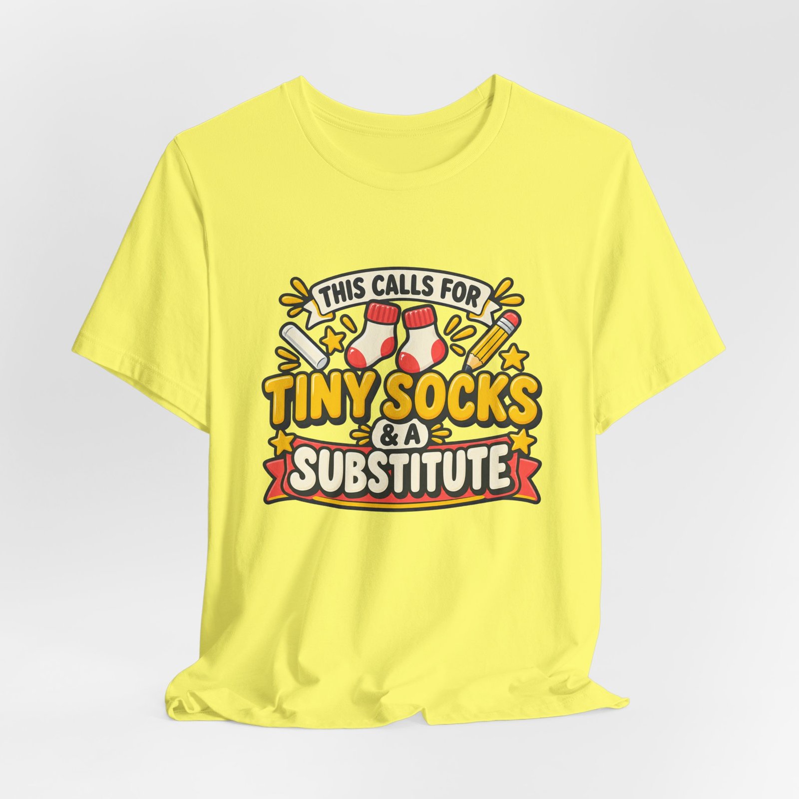 Teacher Baby Announcement Tiny Socks And Substitute Classroom Tee - Image 20