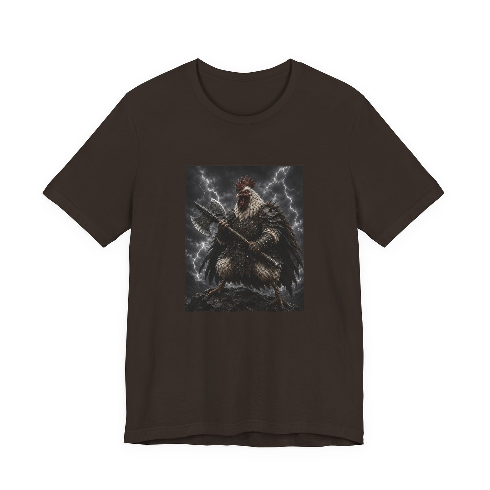 Fantasy Rooster War Lightning Axe Graphic Tee - Image 9