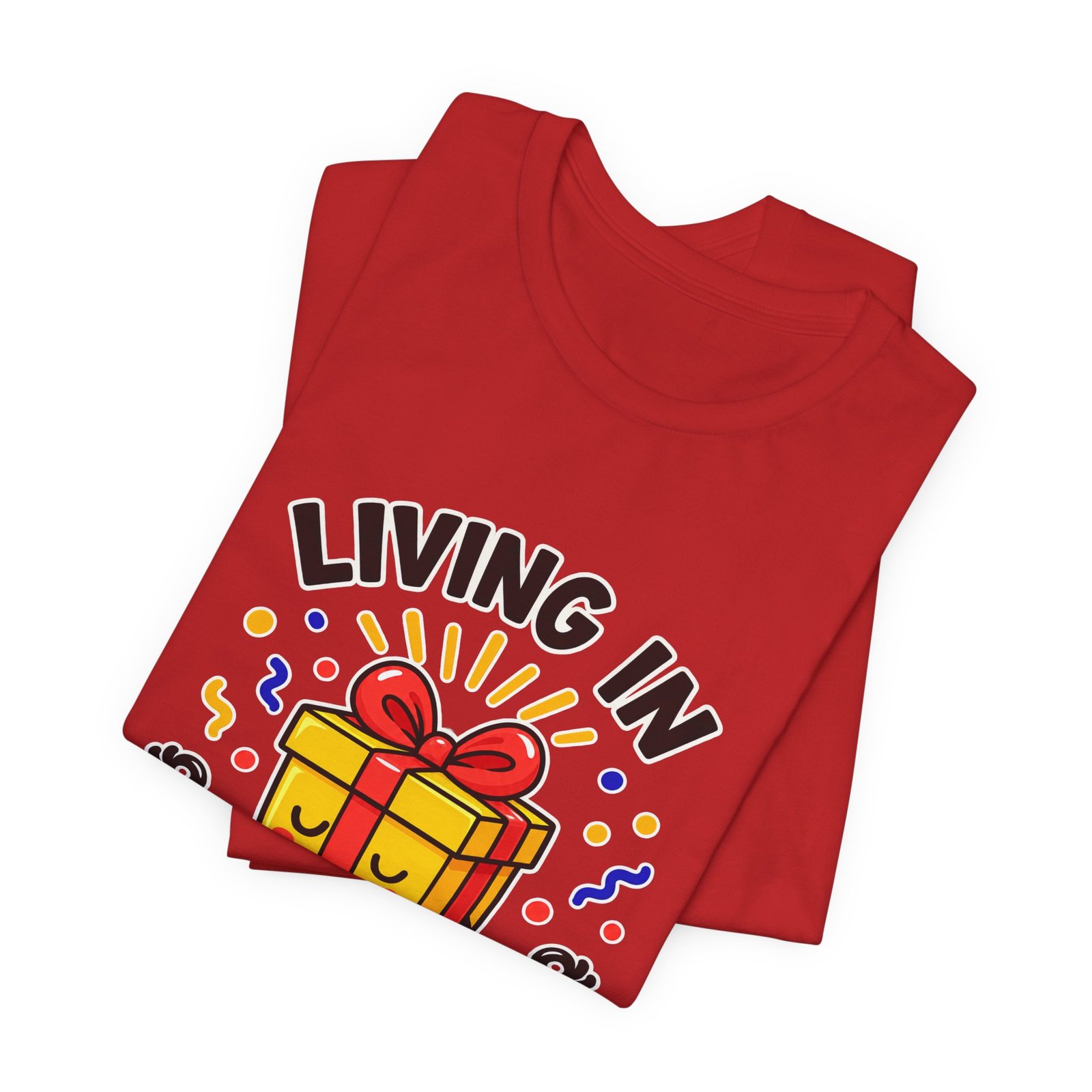 Living In The Present Meditating Gift Birthday Pun Graphic Tee - Image 47