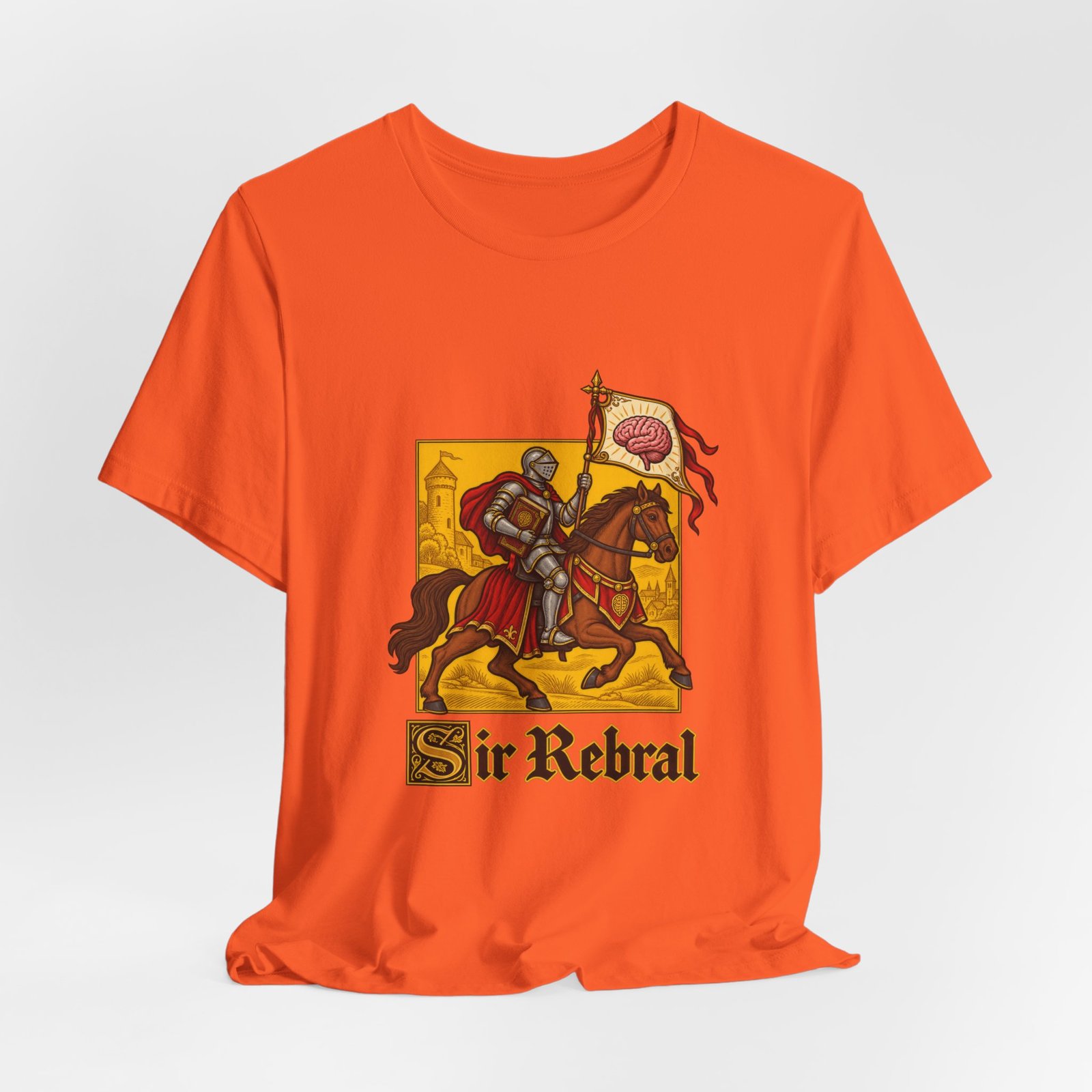 Sir Rebral Cerebral Knight Brain Banner Tee - Image 8