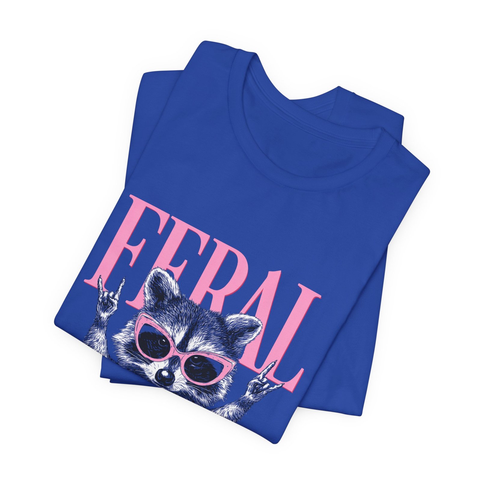 Feral Raccoon Pink Sunglasses Pearl Attitude Graphic Tee - Image 31