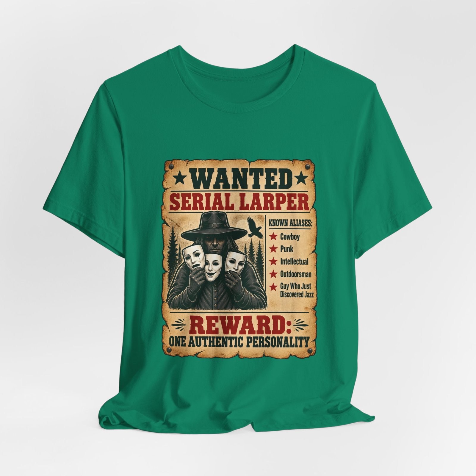 Wanted Serial Larper Funny Persona Poster Graphic Tee - Image 28