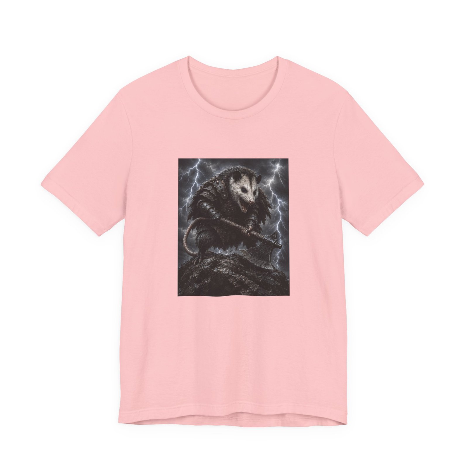 Opossum Warrior With Axe Lightning Storm Graphic Tee - Image 41