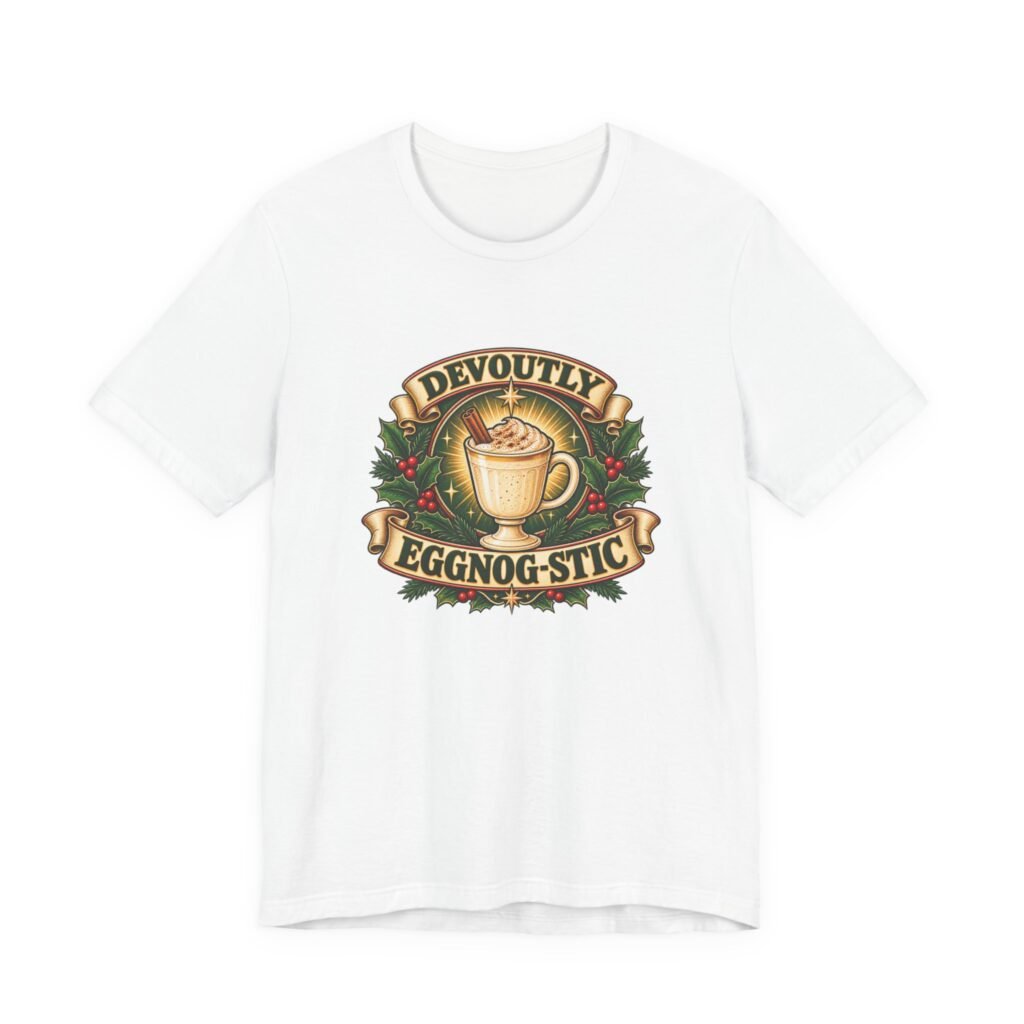 Devoutly Eggnog-Stic Christmas Pun Graphic Tee