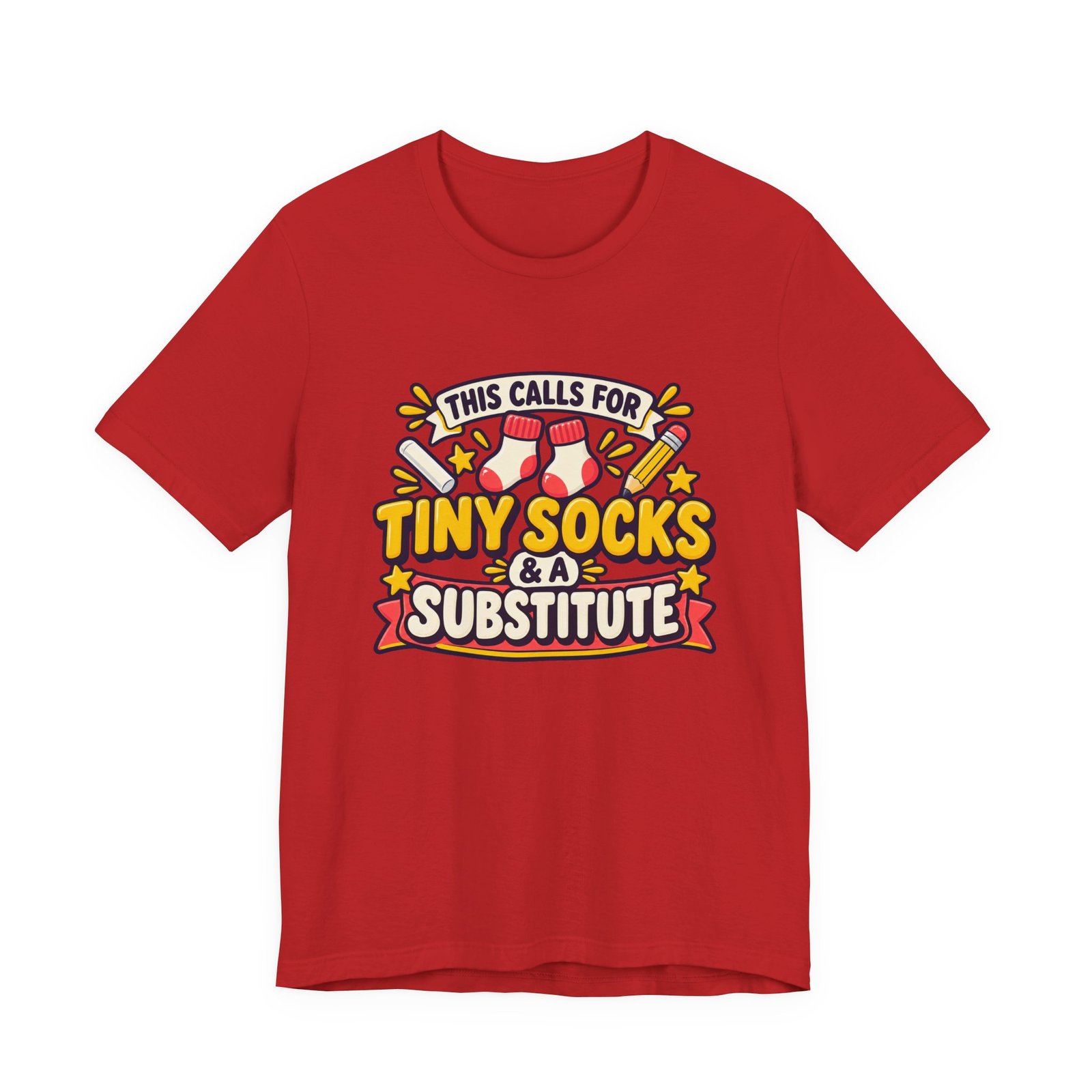 Teacher Baby Announcement Tiny Socks And Substitute Classroom Tee - Image 45